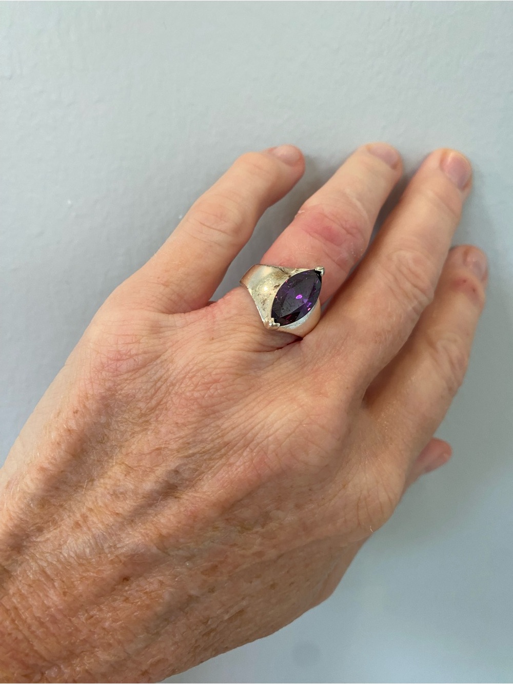 Purple Marquise sterling silver Ring - Women Jewelry… 925 - Picture 2 of 6